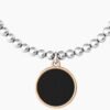 Bracciale Elastico Donna Kidult Con Sfere In Acciaio E Ciondolo Con Cristallo 3 Verre Gioielli - l'istituzione del gioiello