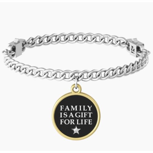 Bracciale Donna Kidult In Acciaio E Ciondolo Satinato Con Cristallo