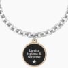 Bracciale Donna Kidult In Acciaio E Ciondolo Satinato Con Cristallo 2 Verre Gioielli - l'istituzione del gioiello
