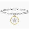 Bracciale Elastico Donna Kidult Con Sfere In Accaio E Ciondolo Satinato 1 - Verre Gioielli Bracciale Elastico Donna Kidult Con Sfere In Accaio E Ciondolo Satinato