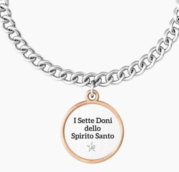 Bracciale Donna Kidult Spirituality In Acciaio E PvdE Ciondolo Satinato Con Cristallo 3 Verre Gioielli - l'istituzione del gioiello