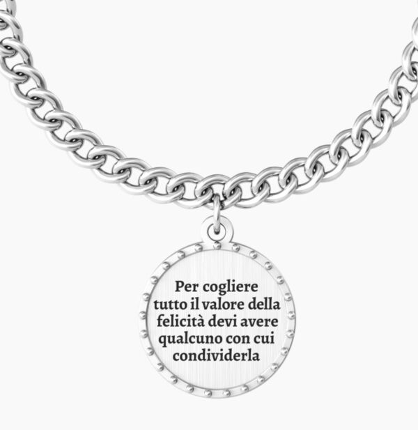 Bracciale Donna Kidult In Acciaio E Pvd E Ciondolo Satinato 3 Verre Gioielli - l'istituzione del gioiello