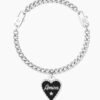 Bracciale Donna Kidult In Acciaio E Ciondolo A Cuore Satinato Con Cristallo 3 Verre Gioielli - l'istituzione del gioiello