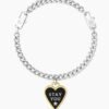 Bracciale Donna Kidult In Acciaio E Ciondolo Satinato Con Cristallo 2 Verre Gioielli - l'istituzione del gioiello