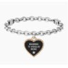 Bracciale Donna Kidult In Acciaio E Ciondolo Satinato Con Cristallo 4 - Verre Gioielli Bracciale Donna Kidult In Acciaio E Ciondolo Satinato Con Cristallo