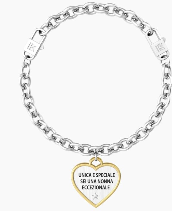 Bracciale Donna Kidult In Accaio E Ciondolo Satinato 1 Verre Gioielli - l'istituzione del gioiello