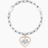 Bracciale Donna Kidult In Acciaio E Ciondolo Satinato Con Cristallo 2 Verre Gioielli - l'istituzione del gioiello