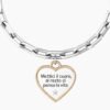 Bracciale Donna Kidult In Acciaio E Pvd E Ciondolo Satinato A Cuore Con Cristallo 2 Verre Gioielli - l'istituzione del gioiello