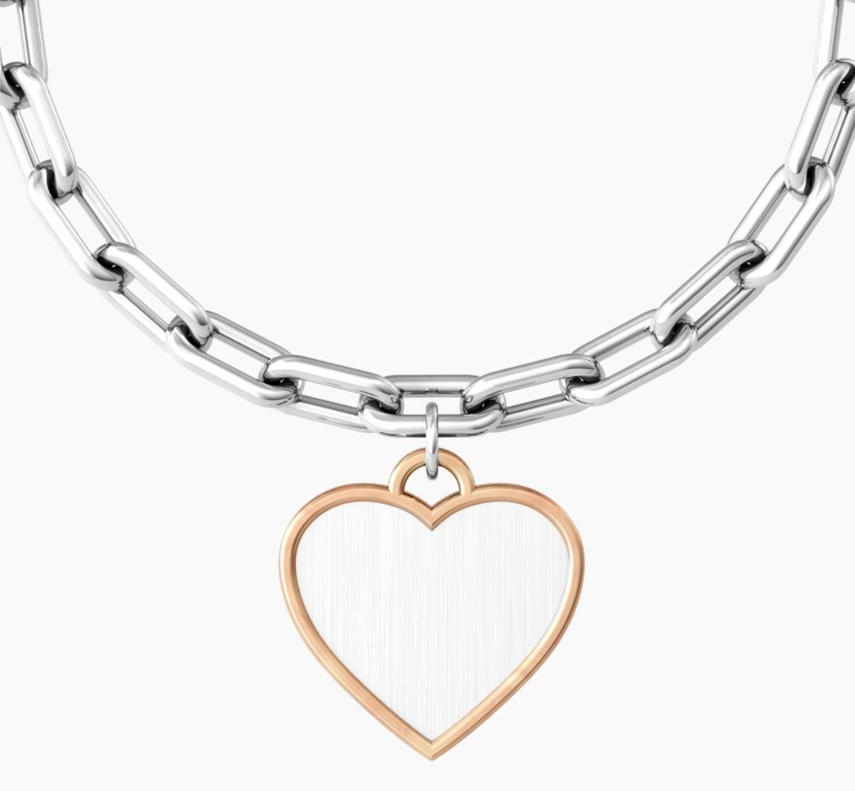 Bracciale Kidult Agata 731331 acciaio 316L ciondolo con cuore per