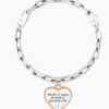 Bracciale Donna Kidult In Acciaio E Pvd E Ciondolo Satinato A Cuore Con Cristallo 1 Verre Gioielli - l'istituzione del gioiello