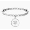 Bracciale Unisex Kidult In Acciaio E Ciondolo Satinato Con Cristallo