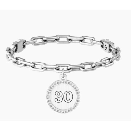 Bracciale Donna Kidult In Acciaio E Ciondolo Satinato Con Cristallo 3 - Verre Gioielli Bracciale Donna Kidult In Acciaio E Ciondolo Satinato Con Cristallo