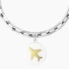 Bracciale Donna Kidult In Acciaio E Ciondolo Satinato 3 Verre Gioielli - l'istituzione del gioiello
