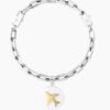 Bracciale Donna Kidult In Acciaio E Ciondolo Satinato 2 Verre Gioielli - l'istituzione del gioiello