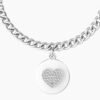 Bracciale Donna Kidult In Acciaio E Ciondolo Satinato Con Cristallo 3 Verre Gioielli - l'istituzione del gioiello