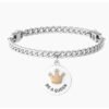 Bracciale Donna Kidult In Acciaio E Ciondolo Satinato Con Cristalli 2 - Verre Gioielli Bracciale Donna Kidult In Acciaio E Ciondolo Satinato Con Cristalli