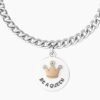 Bracciale Donna Kidult In Acciaio E Ciondolo Satinato Con Cristalli 1 Verre Gioielli - l'istituzione del gioiello