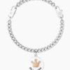 Bracciale Donna Kidult In Acciaio E Ciondolo Satinato Con Cristalli 2 Verre Gioielli - l'istituzione del gioiello