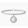 Bracciale Donna Kidult Elastico Con Sfere In Acciaio E Ciondolo Con Cristallo