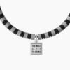 Bracciale Uomo Kidult Con Cilindri E Anelli In Acciaio E Ciondolo Nero 1 Verre Gioielli - l'istituzione del gioiello