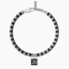 Bracciale Uomo Kidult Con Cilindri E Anelli In Acciaio E Ciondolo Nero 2 Verre Gioielli - l'istituzione del gioiello