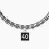 Bracciale Uomo Kidult Con Cilindri E Anelli In Acciaio E Ciondolo Nero 4 Verre Gioielli - l'istituzione del gioiello