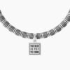 Bracciale Uomo Kidult Con Cilindri E Anelli In Acciaio E Ciondolo Nero 3 Verre Gioielli - l'istituzione del gioiello