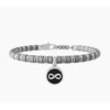 Bracciale Uomo Kidult Con Cilindri E Anelli In Acciaio E Ciondolo Nero