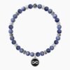 Bracciale Uomo Kidult Con Sfere E Anelli In Dumortierite Blu In Acciaio E Pvd Con Ciondolo 3 Verre Gioielli - l'istituzione del gioiello