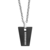 Collana Uomo Boccadamo Man In Acciaio Con Pendente Nero E Zirconi Bianchi