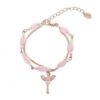 Bracciale Donna Didofà In Metallo Rosato Con Inserti Bianchi E Rosa E Charm A Angelo