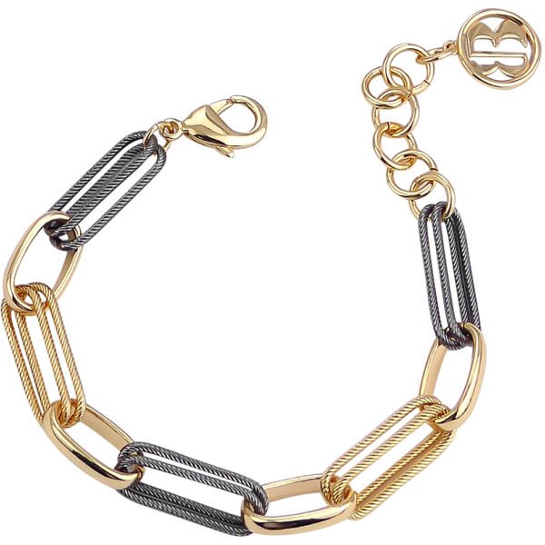 Bracciale Donna Boccadamo A Catena In Bronzo Dorato E Reutenio 3 - Verre Gioielli Bracciale Donna Boccadamo A Catena In Bronzo Dorato E Reutenio