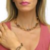 Collana Donna Boccadamo A Catena In Bronzo Dorato E Reutenio 2 Verre Gioielli - l'istituzione del gioiello