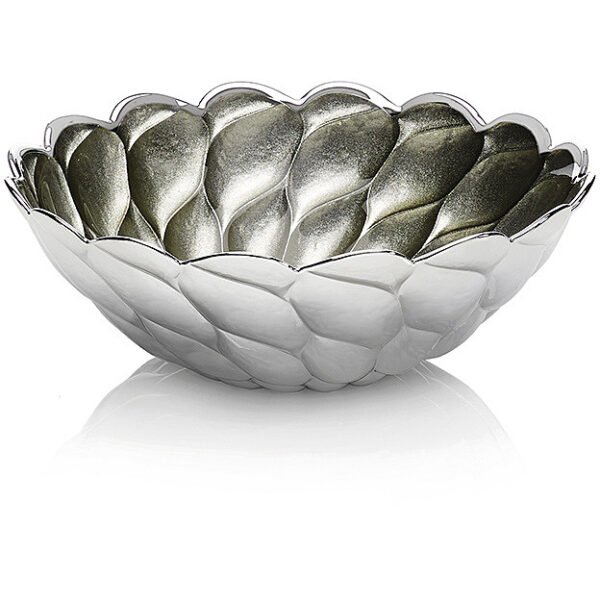 Centrotavola Ottaviani In Argento Con Vetro Verde Salvia 3 - Verre Gioielli Centrotavola Ottaviani In Argento Con Vetro Verde Salvia