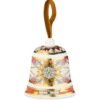 Campana Di Natale Bombata Baci Milano In Porcellana Cosy Xmas Gold 2 - Verre Gioielli Campana Di Natale Bombata Baci Milano In Porcellana Cosy Xmas Gold