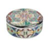 Scatola Rotonda In Porcellana Baci Milano Cosy Xmas Platinum 2 - Verre Gioielli Scatola Rotonda In Porcellana Baci Milano Cosy Xmas Platinum