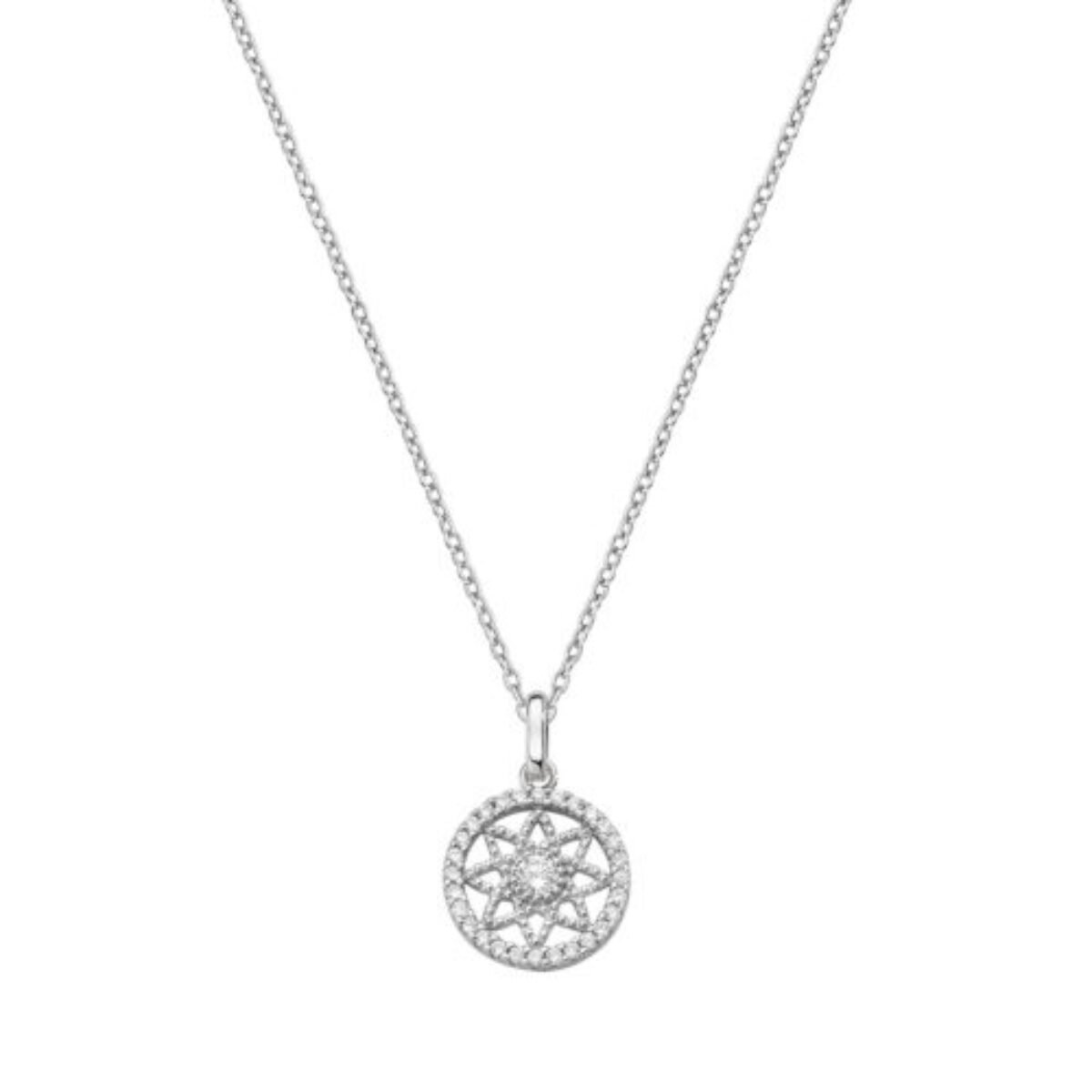 Collana in Argento 925 con cuori in zircone bianco e rosso rubino - Group S.r.l