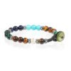 Bracciale Unisex Gerba Lab Con Occhio Di Tigre Multicolor Madreperla E Turchese 1 - Verre Gioielli Bracciale Unisex Gerba Lab Con Occhio Di Tigre Multicolor Madreperla E Turchese