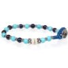 Bracciale Unisex Gerba Lab Con Occhio Di Tigre Blu E Turchese 1 - Verre Gioielli Bracciale Unisex Gerba Lab Con Occhio Di Tigre Blu E Turchese