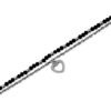 Bracciale Donna Mya Boccadamo Doppio Filo Con Cristalli Neri E Cuore Pendente 1 Verre Gioielli - l'istituzione del gioiello