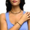 Bracciale Donna Mya Boccadamo Doppio Filo Con Cristalli Neri E Cuore Pendente 2 Verre Gioielli - l'istituzione del gioiello