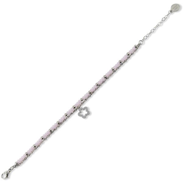 Bracciale Donna Mya Boccadamo Doppio Filo In Acciaio E Cristalli Rosa Con Stella Pendente 3 - Verre Gioielli Bracciale Donna Mya Boccadamo Doppio Filo In Acciaio E Cristalli Rosa Con Stella Pendente