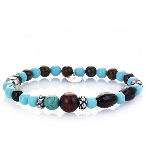Bracciale Uomo Gerba Con Occhio Di Tigre Bronzite E Argento 925 3 - Verre Gioielli Bracciale Uomo Gerba Con Occhio Di Tigre Bronzite E Argento 925