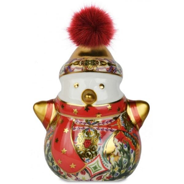 Diffusore A Pupazzo Di Neve Baci Milano In Porcellana Cosy Xmas Gold
