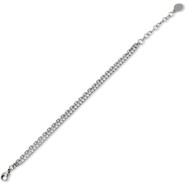 Bracciale Tennis Donna Mya Boccadamo Tennis Doppio Filo In Acciaio E Cristalli Bianchi 3 - Verre Gioielli Bracciale Tennis Donna Mya Boccadamo Tennis Doppio Filo In Acciaio E Cristalli Bianchi