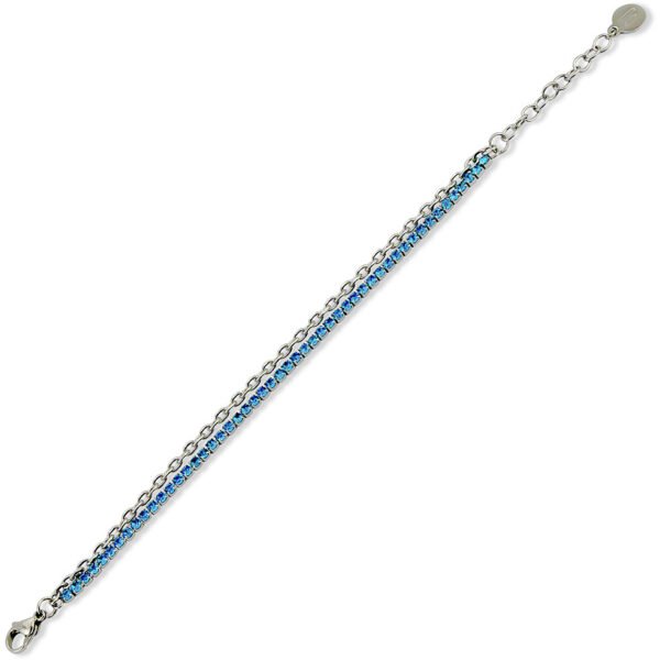 Bracciale Tennis Mya Boccadamo Donna In Acciaio Con Cristalli Azzurri 3 - Verre Gioielli Bracciale Tennis Mya Boccadamo Donna In Acciaio Con Cristalli Azzurri