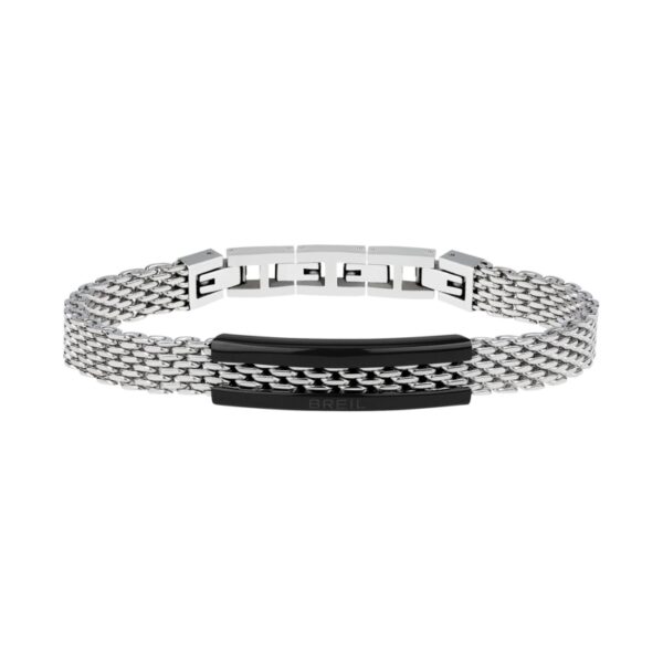 Bracciale Uomo Breil Snap Con Maglia Milanese E Ip Nero