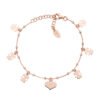 Bracciale Donna Amen In Argento 925 Rosato Con Bimbe E Cuore Pendenti 2 - Verre Gioielli Bracciale Donna Amen In Argento 925 Rosato Con Bimbe E Cuore Pendenti