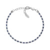 Bracciale Tennis Unisex Amen In Argento 925 Con Zirconi Bianchi E Blu