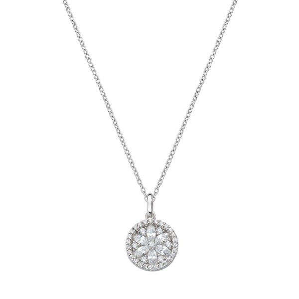 Collana Donna Amen In Argento 925 E Zirconi Bianchi Con Fiore Della Vita 3 - Verre Gioielli Collana Donna Amen In Argento 925 E Zirconi Bianchi Con Fiore Della Vita